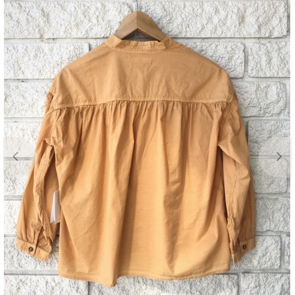 Mother Mustard Button-Up Blouse 100% Cotton Size Large - Picture 3 of 8